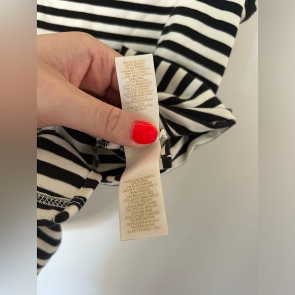 Kate Spade Black White Stripe Bow Keyhole Back Tank Top Size M - Picture 10 of 10